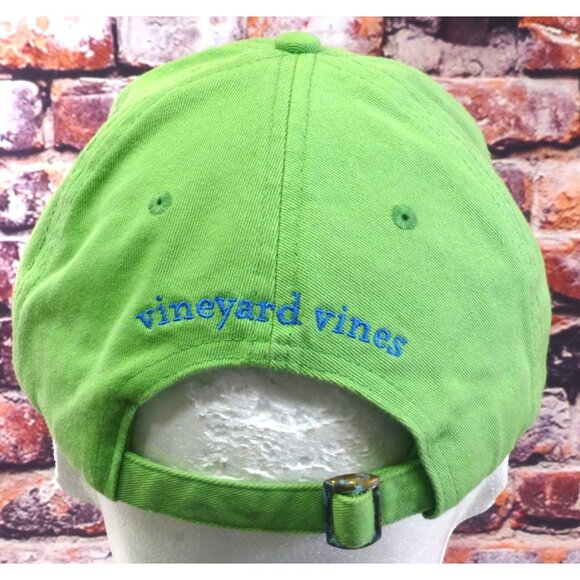 Vineyard Vines Hat Cap Strap Back Green Blue Whale Logo Casual Preppy Mens - Picture 3 of 8